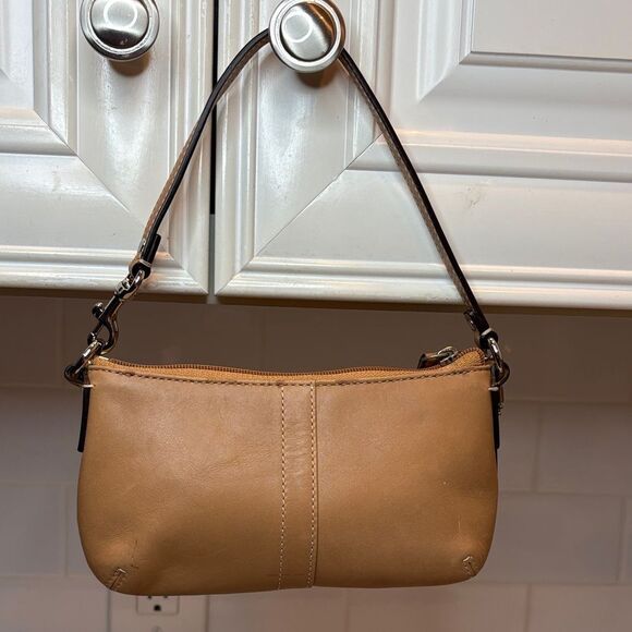 Coach Bag Purse Handbag Mini Leather Pocketbook Smooth Tan Glove Bag - Picture 4 of 14
